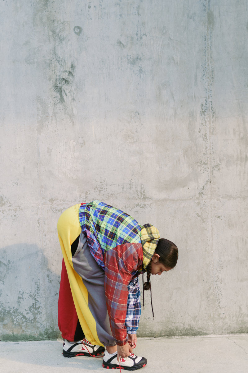 Plaid Wind Breaker Zip Up