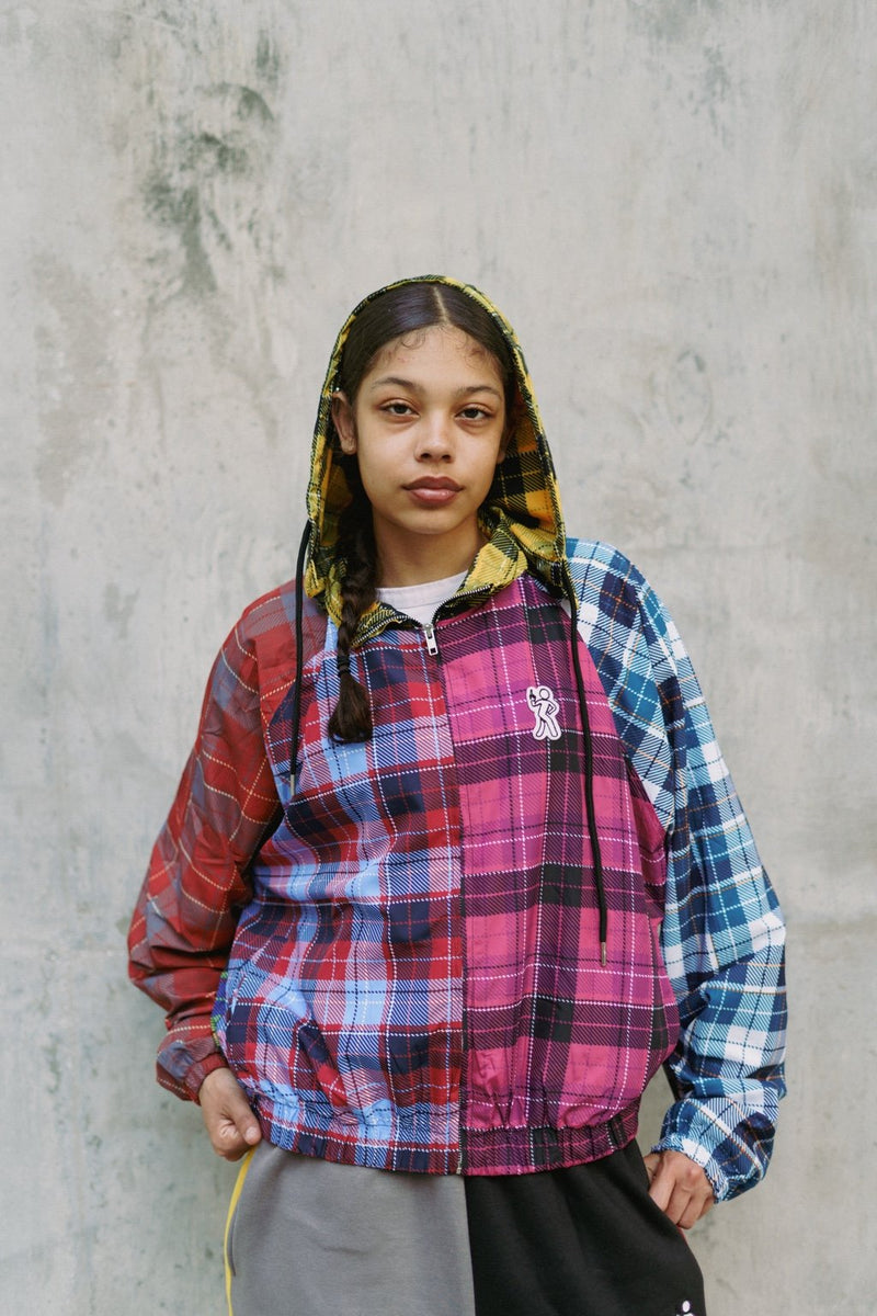 Plaid Wind Breaker Zip Up
